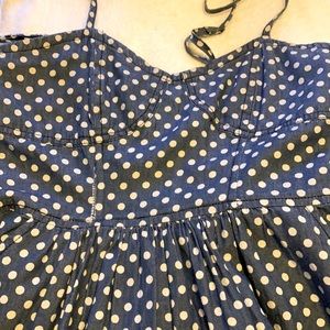 A blue polka dot dress!!